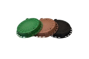 Люк полимерно-песчаный круглый 5тн 730х90 чернный