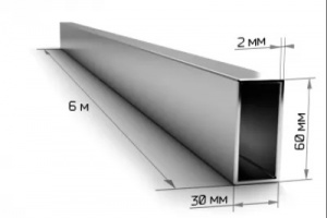 Проф. труба 60*30 мм; 2,0 мм (6 м)